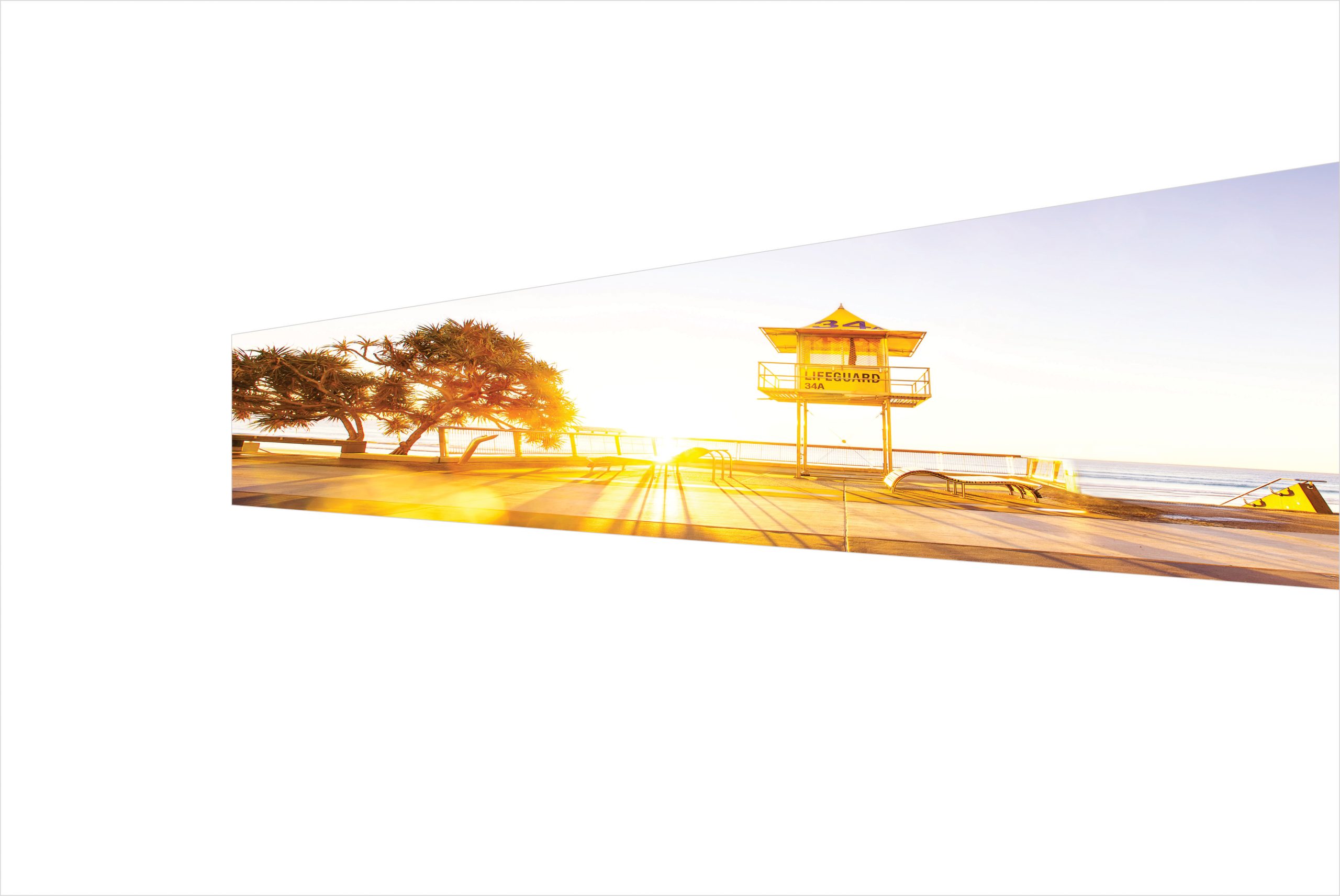 7 - Iconic Gold Coast Lifeguard Tower At Sunrise Printed Glass Splashbacks