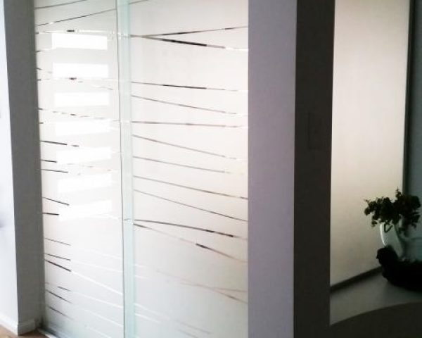Sliding Glass Office Doors with Contemporary design installed Brisbane area In Glass Design